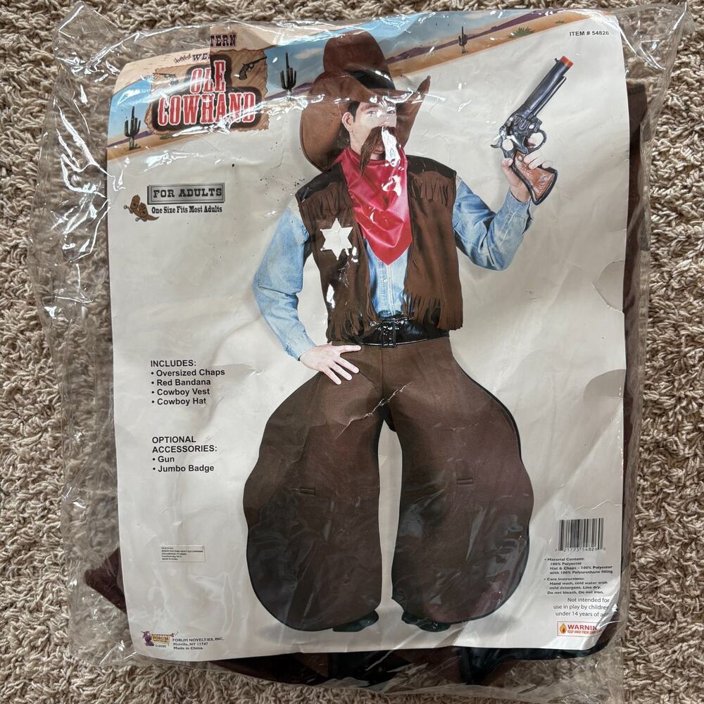 Rubies Ole Cowhand Cowboy Costume for Adults, Men's One Size Western Wear - Picture 2 of 13